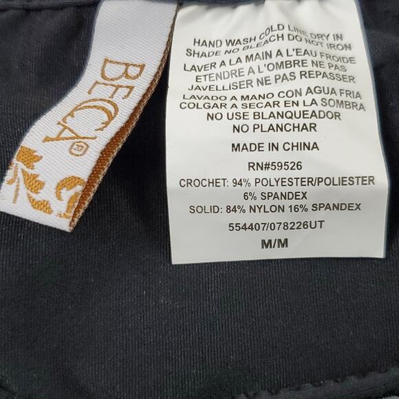 Becca Women's Black White Virtue Reveal Hipster Swim  Bottoms Size M - Picture 6 of 7